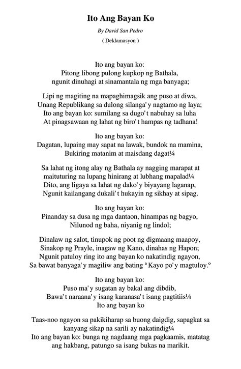 deklamasyon halimbawa|Mga Piyesa ng Deklamasyon (Filipino and English) .